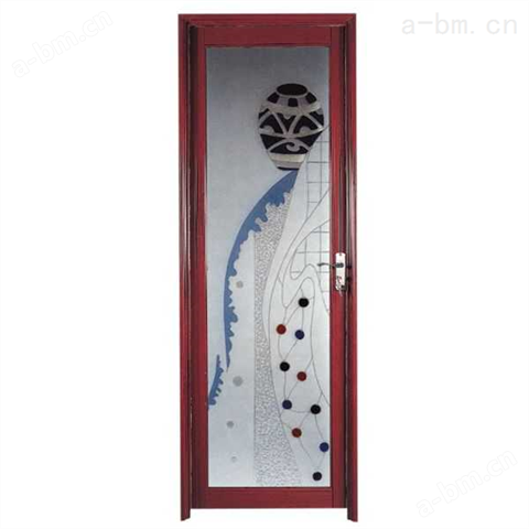 银恒门业（三德装饰）-美之选平开门系列-红胡桃纹晶彩中空铝门